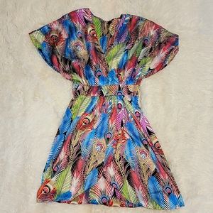 Beach dress boho feather